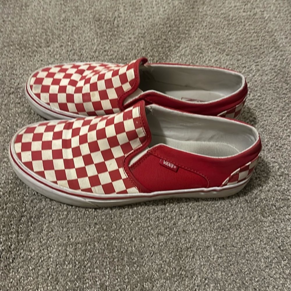 Red checkered vans